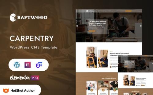 Craftwood - Carpentry And Handyman Woodworking WordPress Elementor Theme theme free